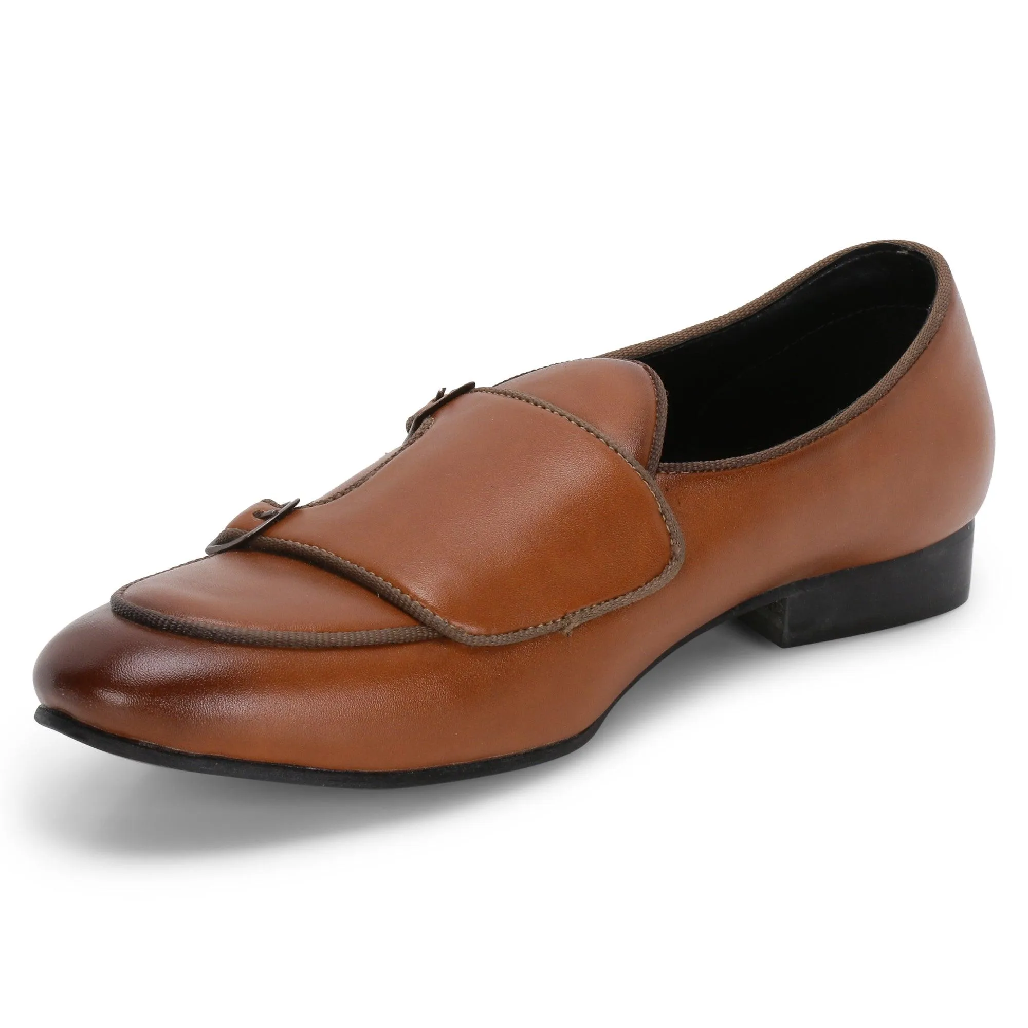 Bello Tan Double Monk Loafers