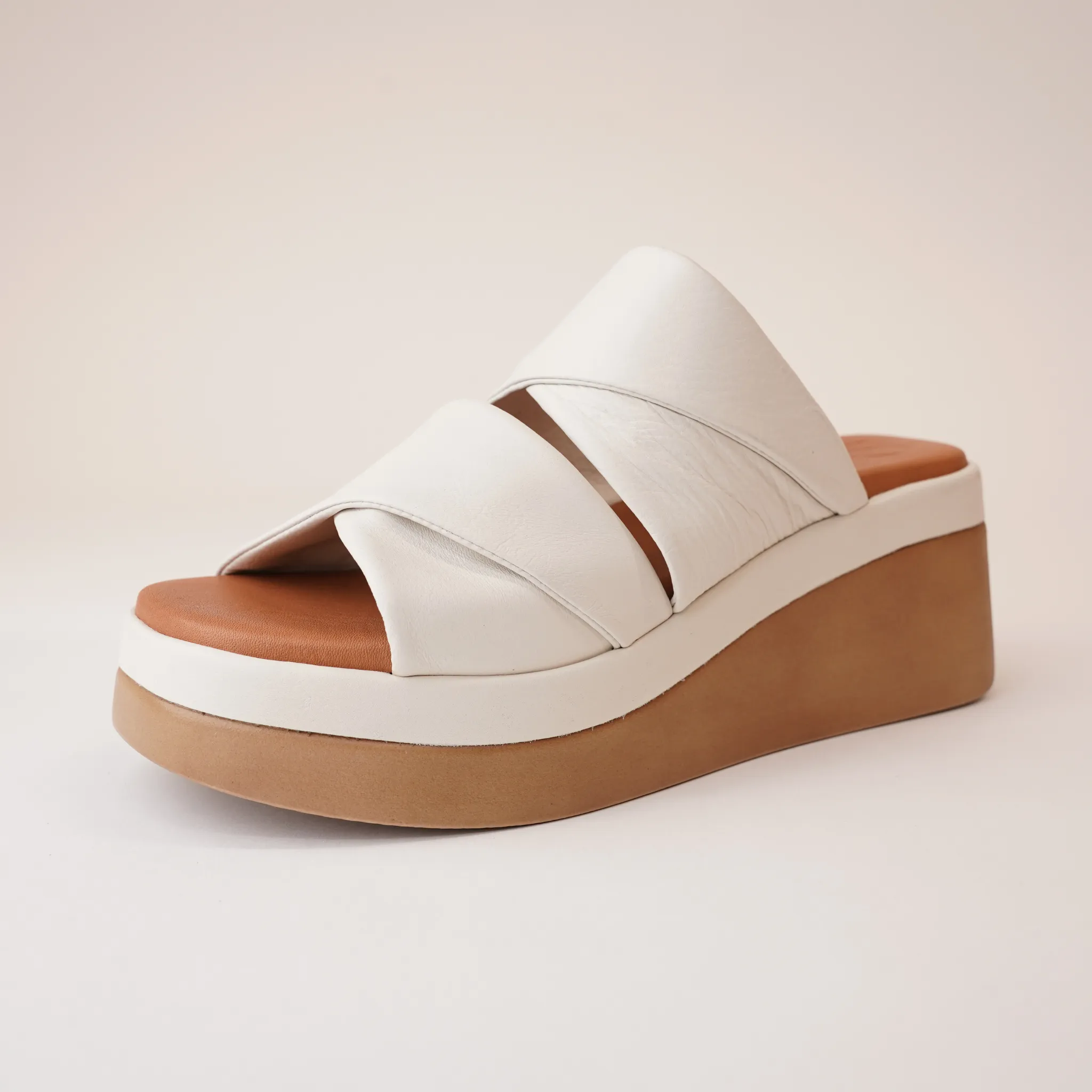 Caro Off White Leather Sandals