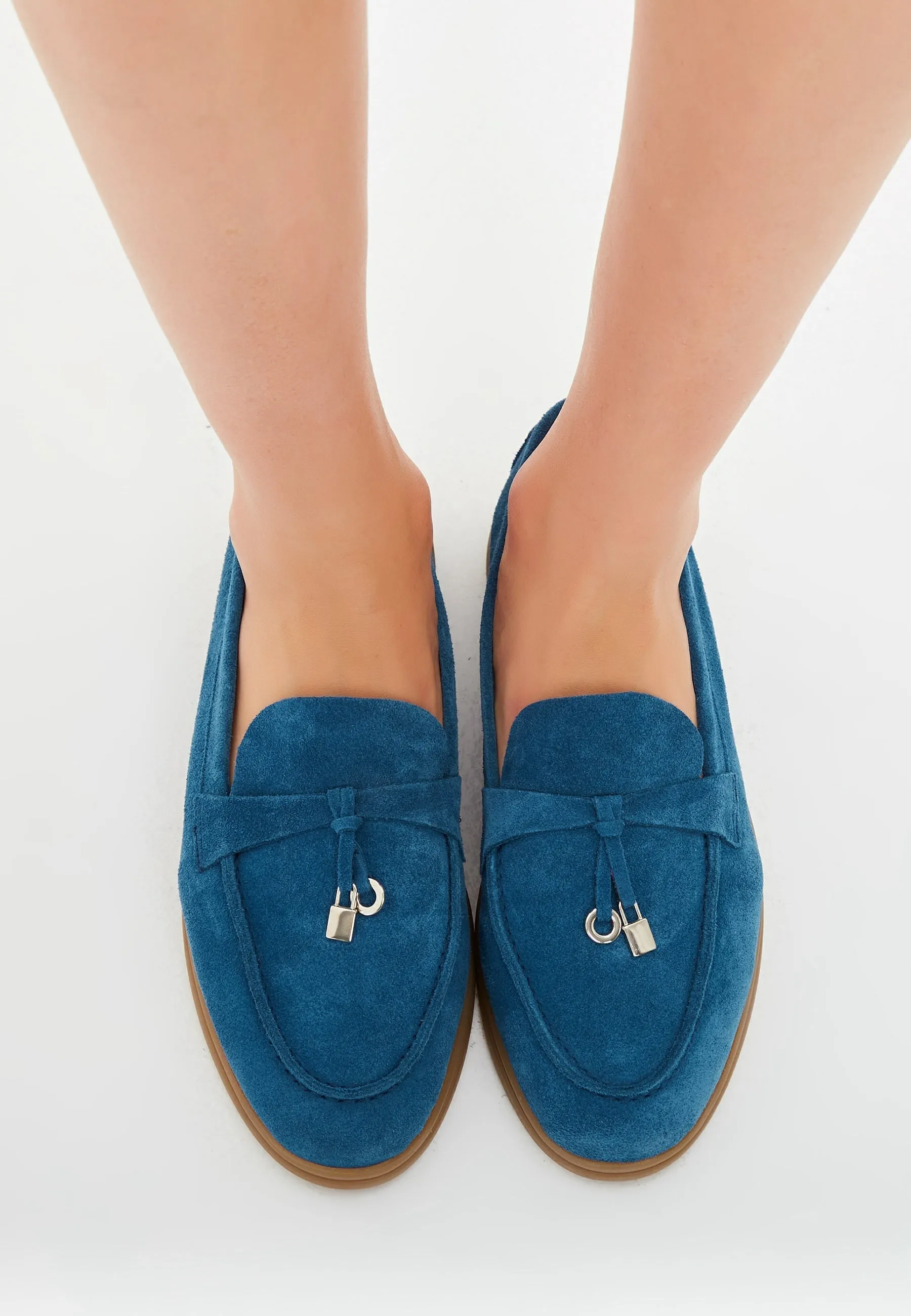 Classic Flat Sole Loafers - Blue