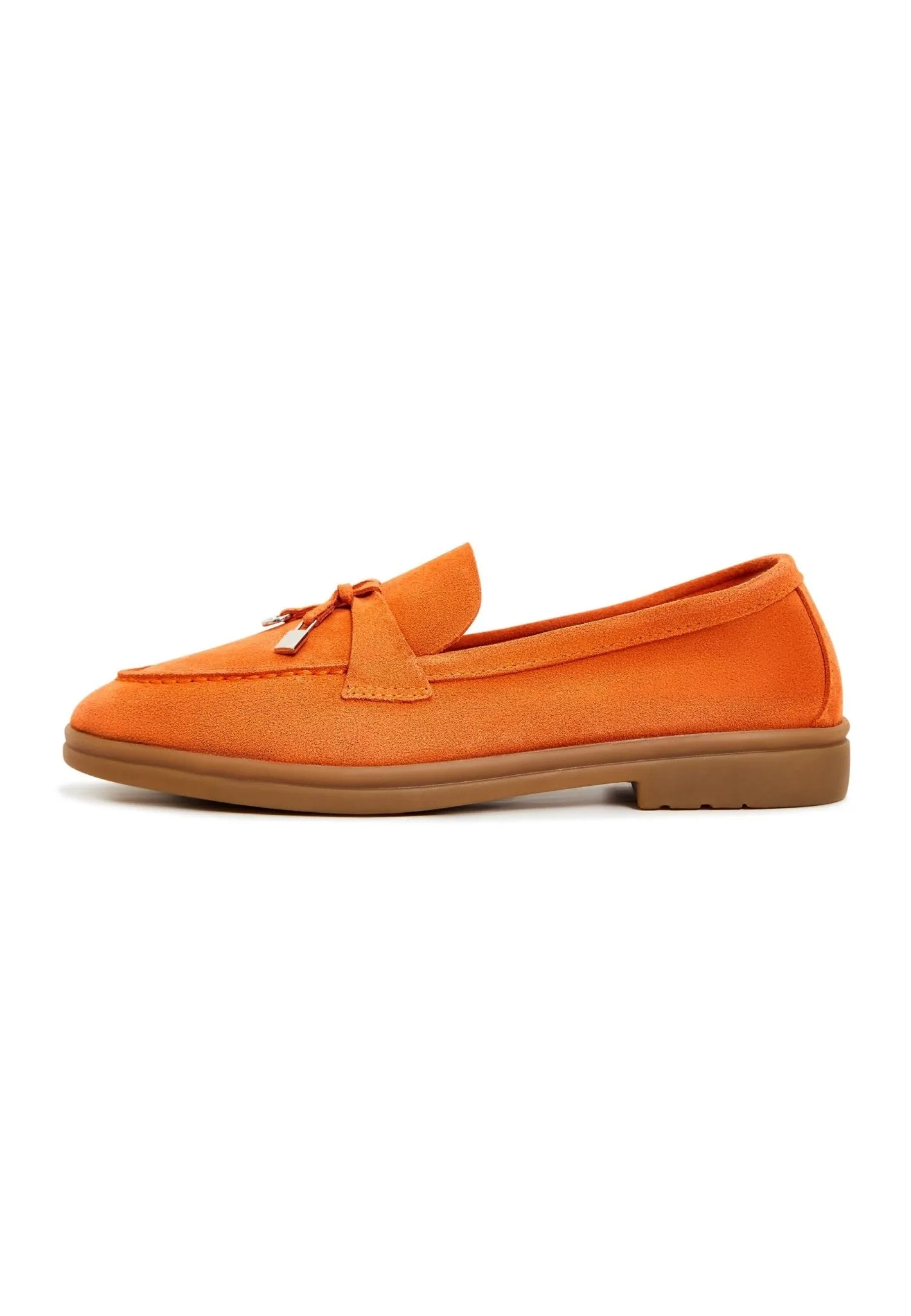 Classic Flat Sole Loafers - Orange