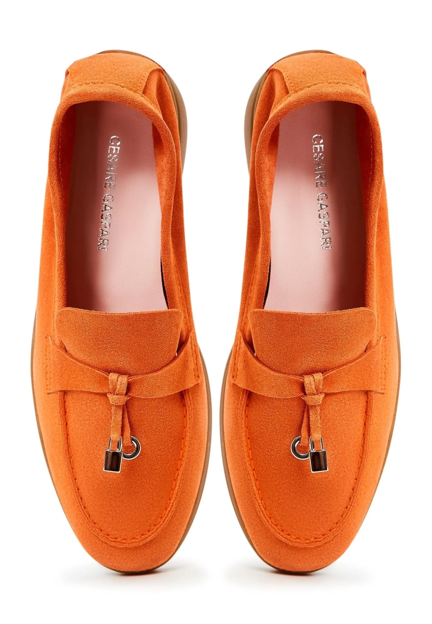 Classic Flat Sole Loafers - Orange