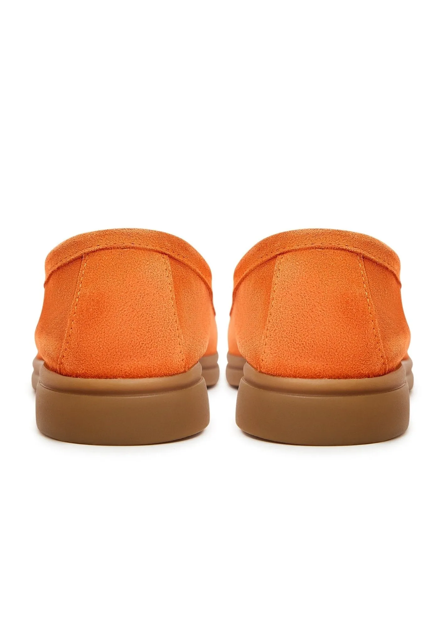 Classic Flat Sole Loafers - Orange