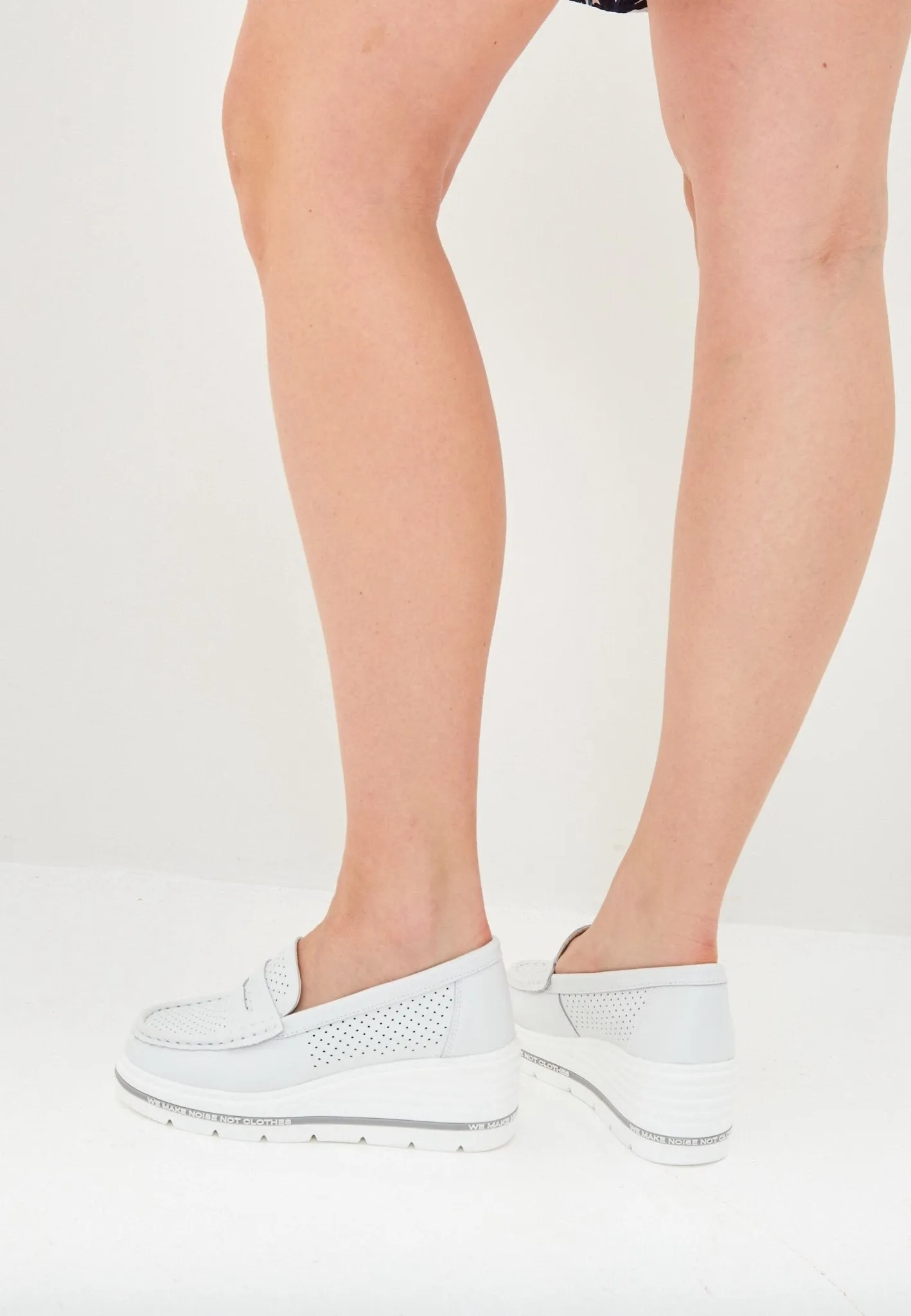 Classic Urban Platform Loafers - White