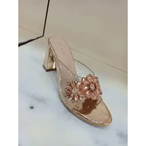 Elegant Golden Plastic Sandal For Women