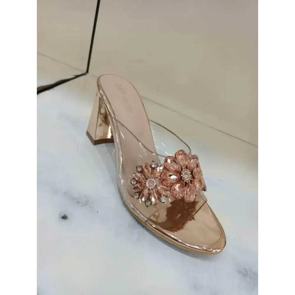 Elegant Golden Plastic Sandal For Women