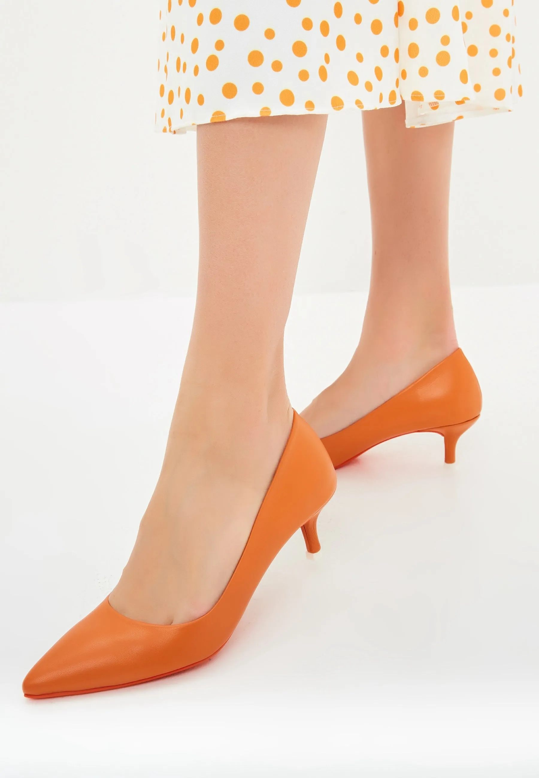 Elegant Luxe Pumps - Orange