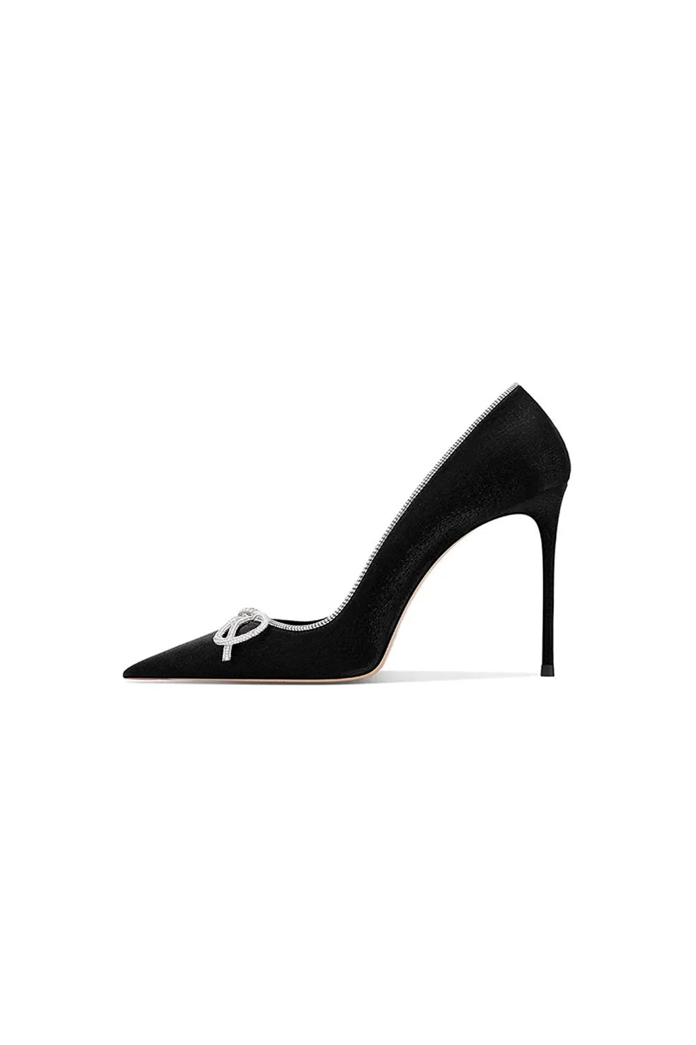 Elegant Stiletto Heel Bow Mid Heel Pumps