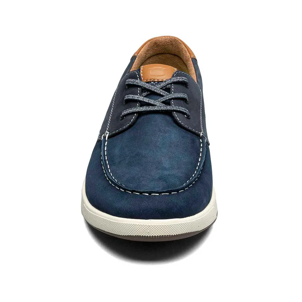 Florsheim Navy Crossover Elastic Lace Moc Toe Boat Shoe