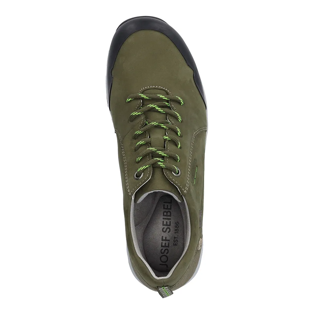 Josef Seibel Noih 52 Ladies Olive Leather Waterproof Lace Up Shoes