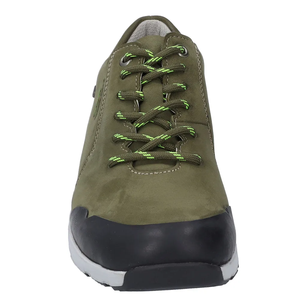 Josef Seibel Noih 52 Ladies Olive Leather Waterproof Lace Up Shoes