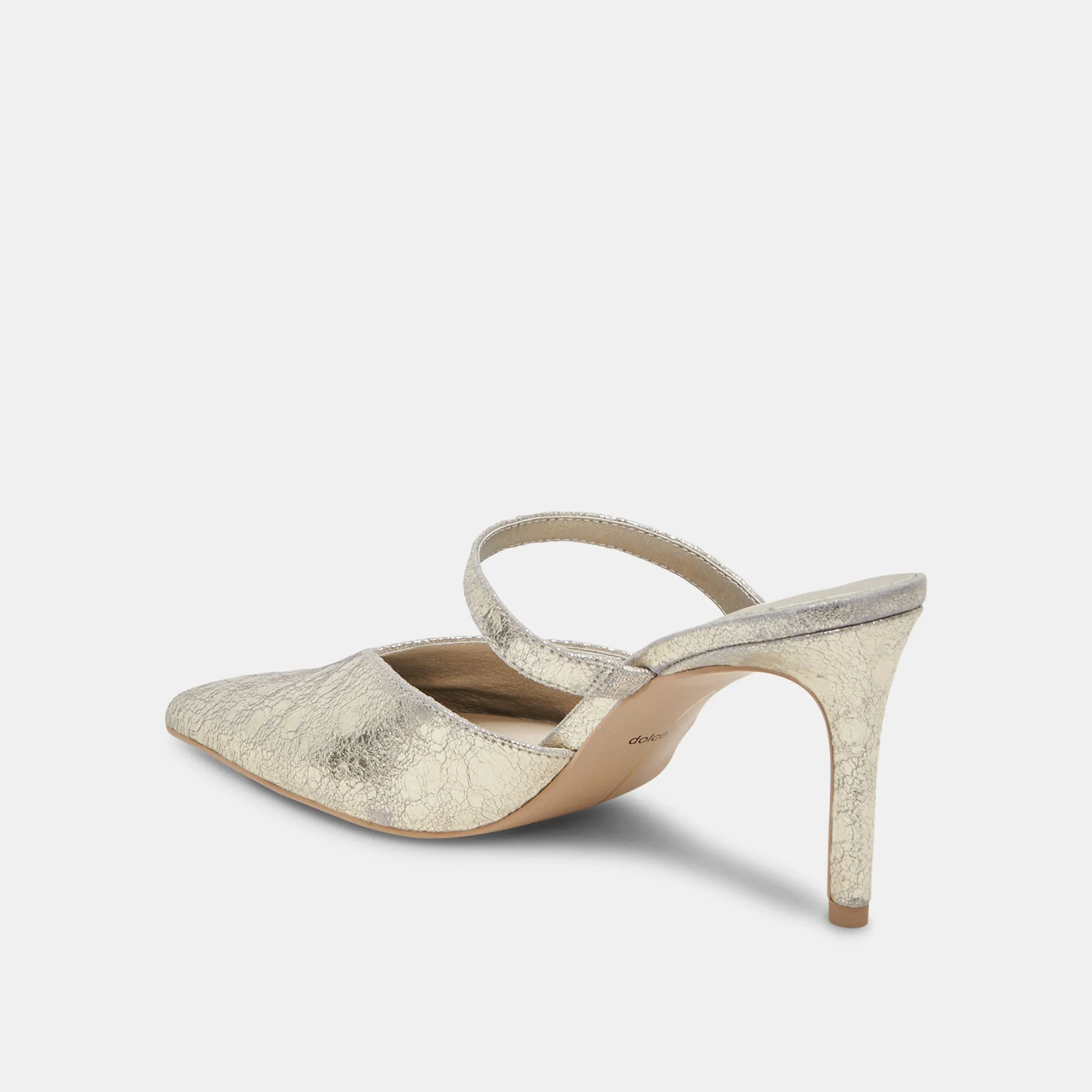 KANIKA HEELS PLATINUM DISTRESSED LEATHER