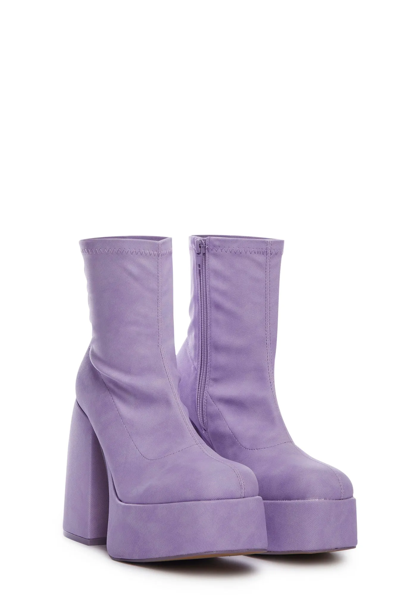 Lilac Platform Ankle Boots