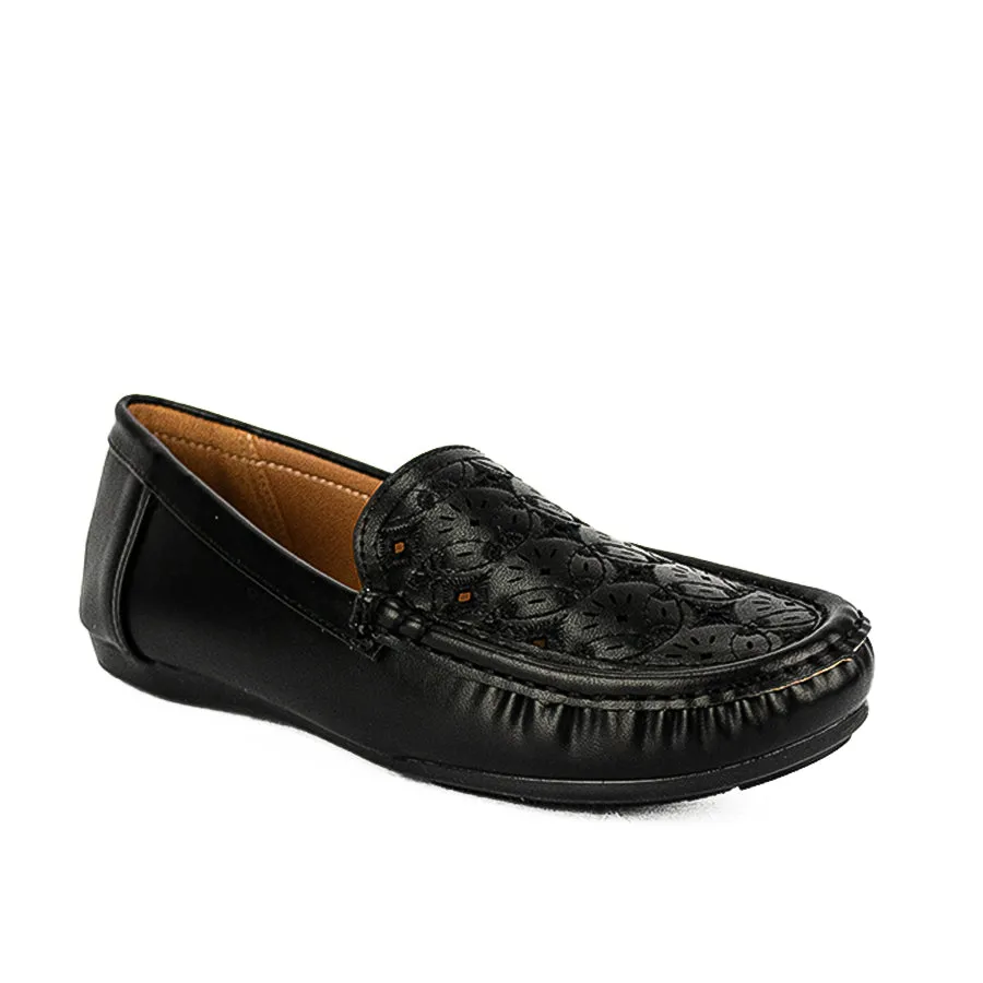 LX 25670 BLACK/TAUPE LOAFERS FLATS