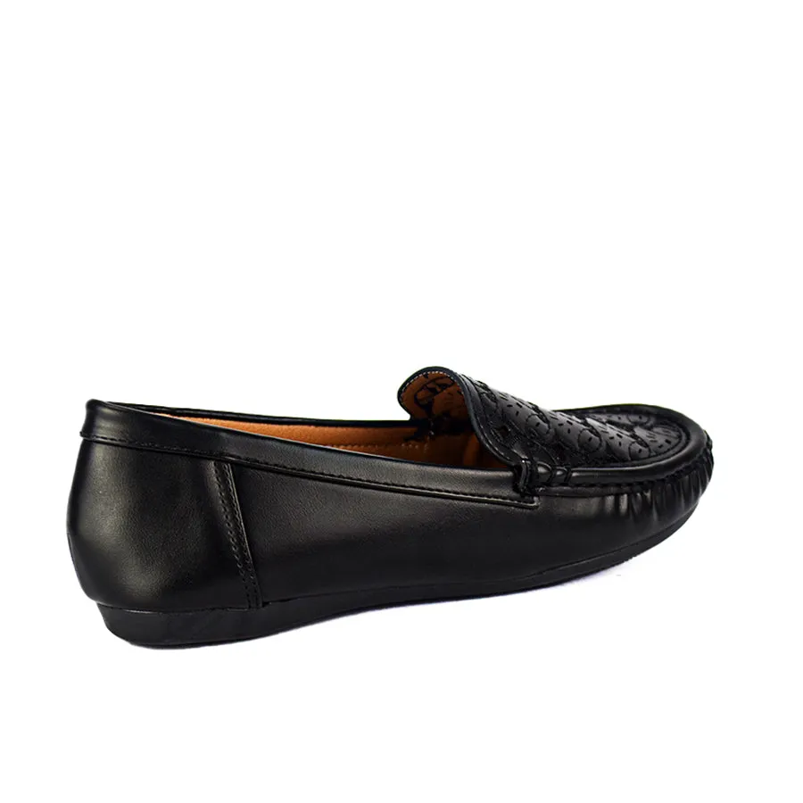 LX 25670 BLACK/TAUPE LOAFERS FLATS