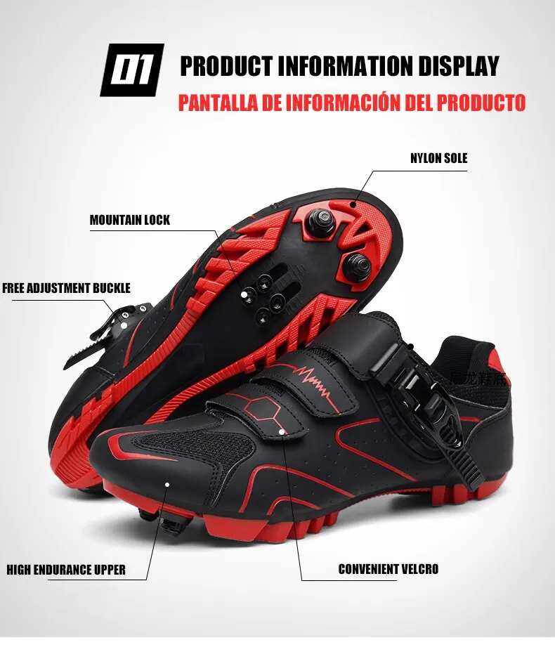 Men&#39;s Sneaker MTB Cycling Shoes Men Outdoor Sports  Self-Locking Nonslip Mountain Bike Sneakers Racing Women BicycleFootwear