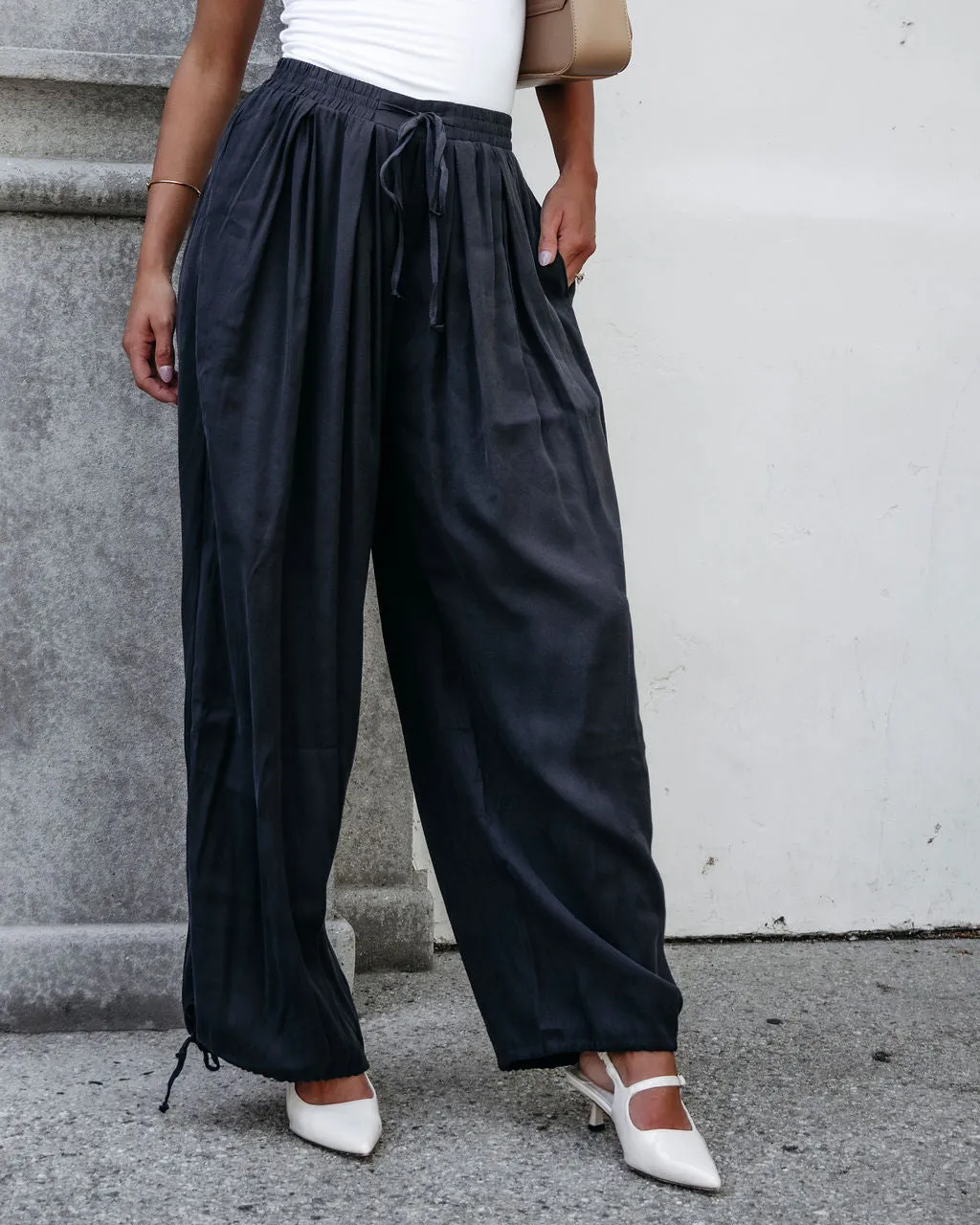 Muse By Magnolia Charcoal Parachute Pants - DOORBUSTER