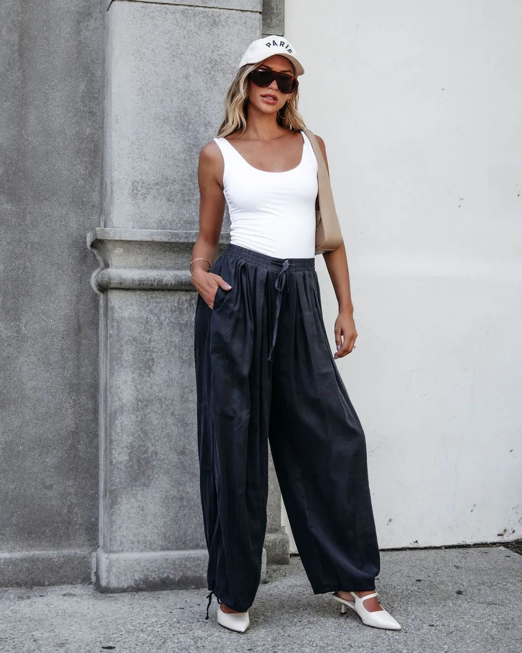 Muse By Magnolia Charcoal Parachute Pants - DOORBUSTER