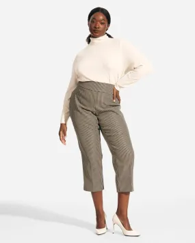 Plus Size Elvina Houndstooth Pant | Light Grey / Black