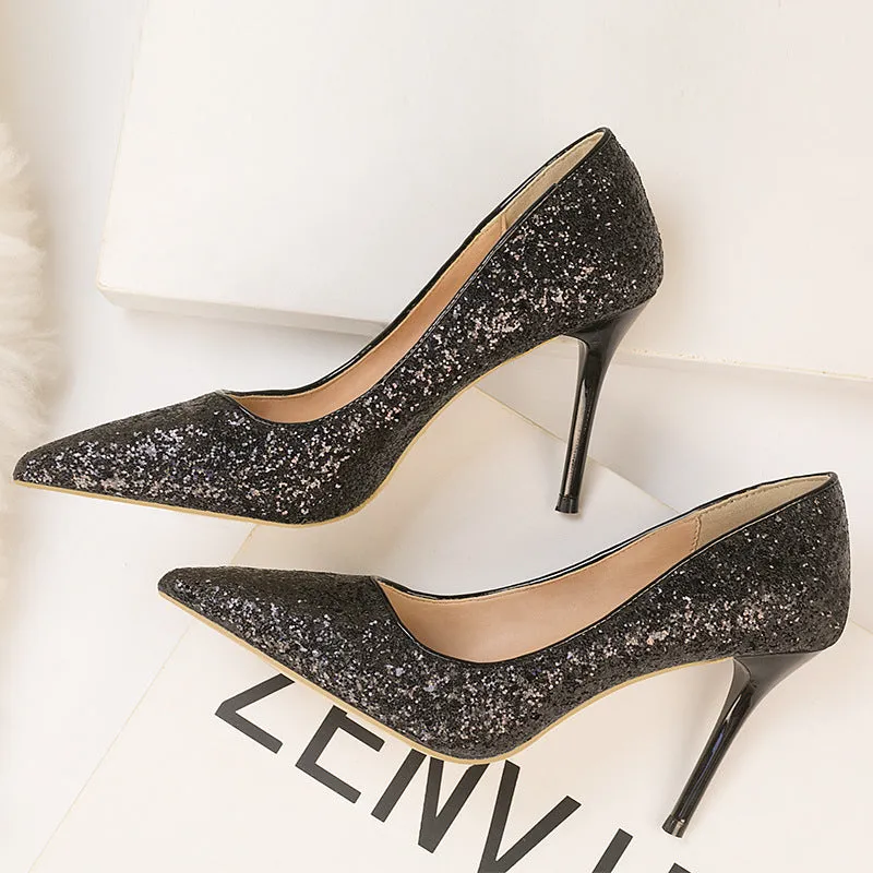 Sequin Gradient Pointed Heels