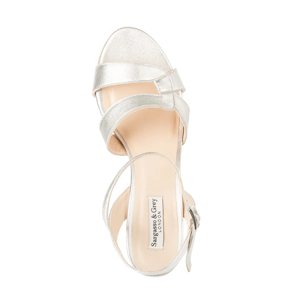 Star - Wide Fit Platform Sandal - Silver Leather