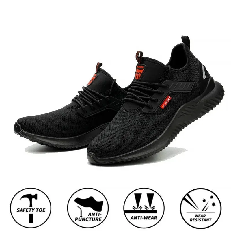 SUADEX Safety Anti-Smashing Shoes Steel Toe Work Shoes Puncture Proof Men Indestructible Safety Boots Breathable Work Sneakers