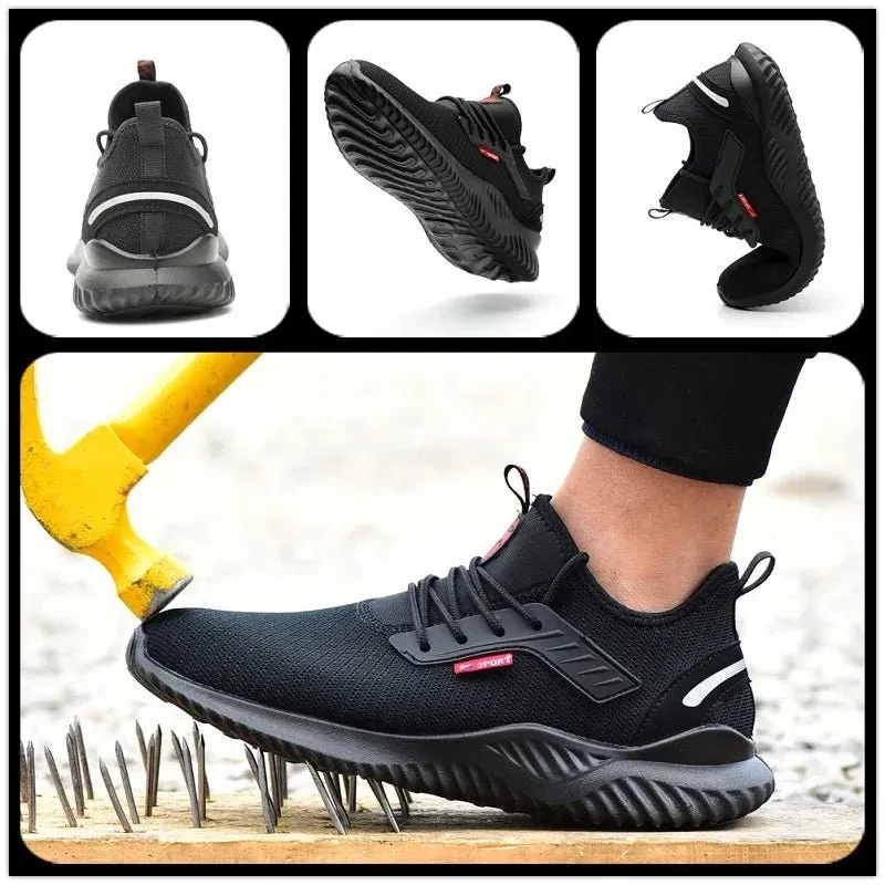 SUADEX Safety Anti-Smashing Shoes Steel Toe Work Shoes Puncture Proof Men Indestructible Safety Boots Breathable Work Sneakers