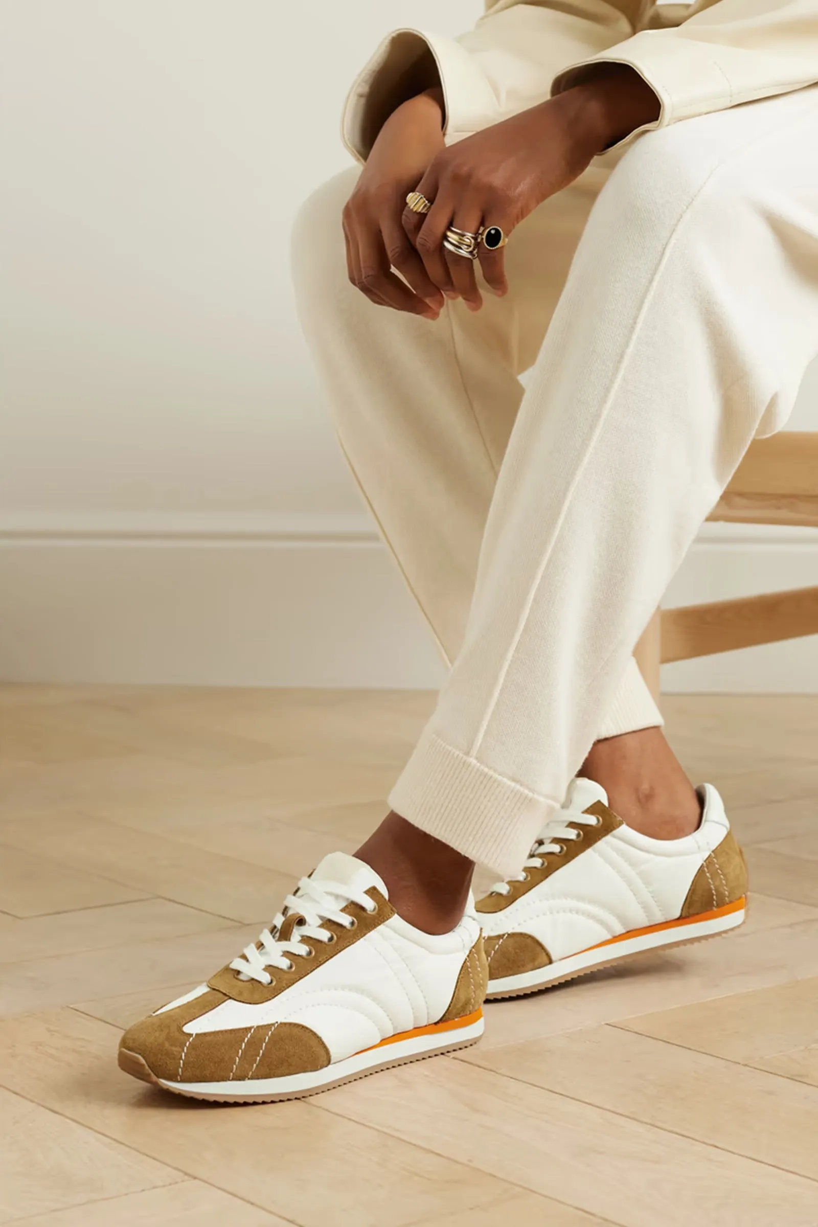 The Sport Leather-trimmed Suede And Twill Sneakers