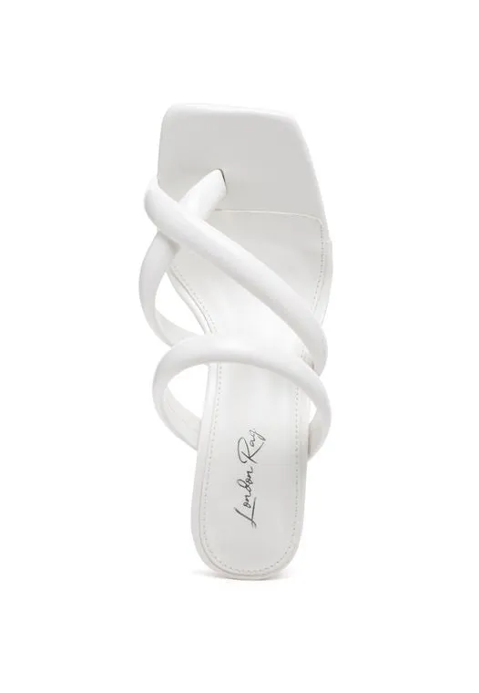 White Clear Heels Ring Slides