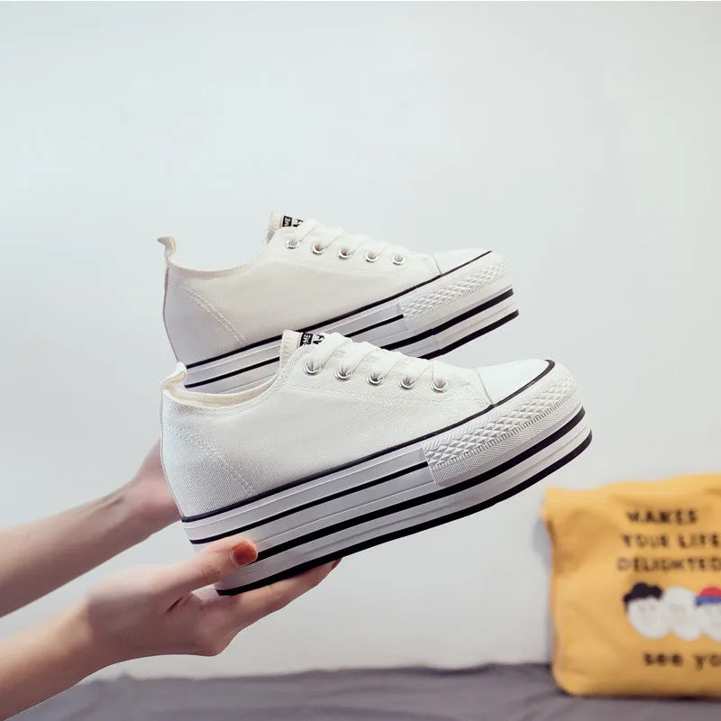 Women's Spring Versatile Korean Style Platform Canvas Shoes